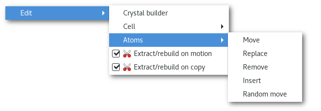 Accessing the "Model edition" window in the Atomes program.