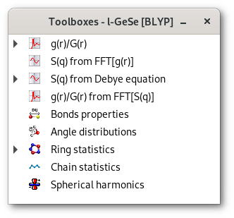The "Toolboxes" dialog in the Atomes program.